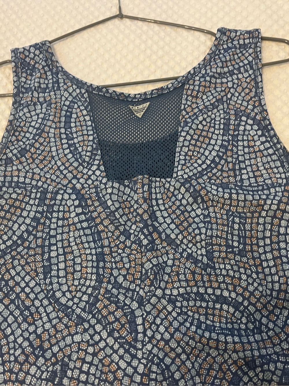Columbia Blue Mosaic Print Sleeveless Tank Top